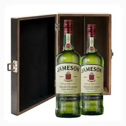 Jameson Irish Whiskey 70cl Twin Luxury Elm Wood Gift Box 
