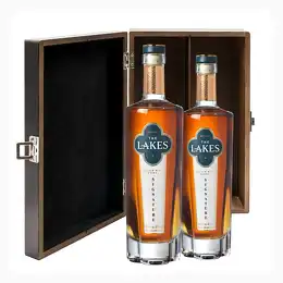The Lakes Signature Single Malt Whisky 70cl Twin Luxury Elm Wood Gift Box 