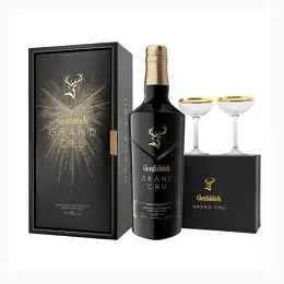 Glenfiddich 23 Year Old Grand Cru & 2 Branded Champagne Glasses