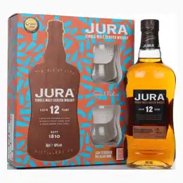 Jura 12 Year Old Gift Pack with 2x Glasses Whisky 70cl