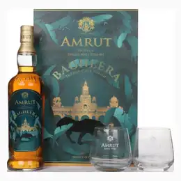 Amrut Bagheera Sherry Cask Finish Gift Set with 2x Glasses Whisky 70cl