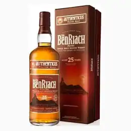 BenRiach Authenticus Peated Malt Whisky aged for 25 Year Old