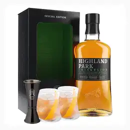 Highland Park Triskelion Whisky With Two Branded Glasses 70cl