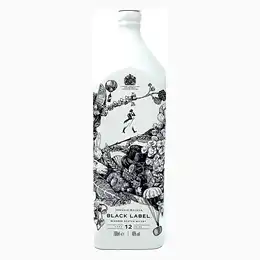 Johnnie Walker Black Label 12 Year Old Air Ink Bottle for Life Blended Scotch Whisky, 70cl, 40% ABV