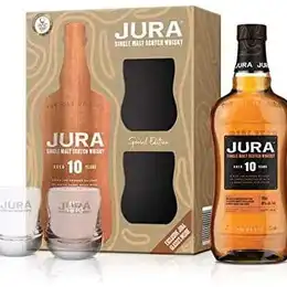 Jura Whisky 10 Year Old Single Malt 2 Glasses Gift Pack 70cl