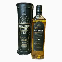 Bushmills Malt 10 Year Old Single Malt Irish Whiskey Leather Gift Tube 70cl