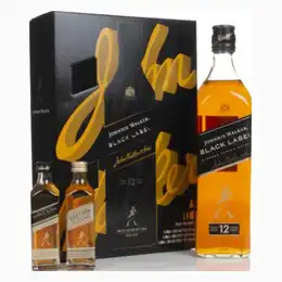 Johnnie Walker Black Label 12 Year Old Gift Pack Whisky 80cl