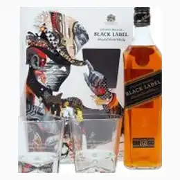 Johnnie Walker Black Label 70cl Gift Pack With Two Glasses