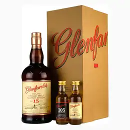 Glenfarclas 15 Year Old Gift Pack Including 25 Year Old & 105 Miniatures