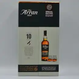 Arran 10 Year Old Single Malt Whisky Bottle and Glass Set