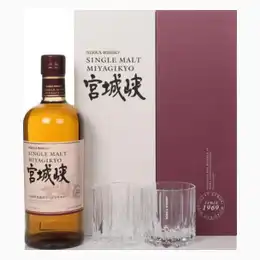 Miyagikyo Single Malt Gift Set with 2x Glasses Whisky 70cl