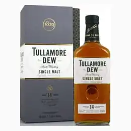 Tullamore D.E.W 14 Year Old Single Malt Whiskey With Free Hip Flask