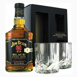 Jim Beam Black Glass Giftpack 43% 70cl