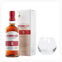 Benromach 15 Year Old & Branded Whisky Tumbler