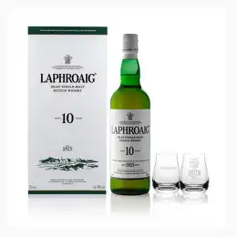 Laphroaig 10 Years Old Double Glass Gift Pack 70cl