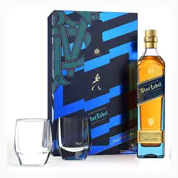 Johnnie Walker Blue Label Gift Pack & 2 Crystal Glasses 2022 Edition