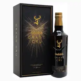 Bottle Of Glenfiddich Grand Cru 23 Year Old Whisky With Stunning Black And Gold Gift Box