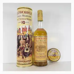 Glenmorangie 10 Year Old from 1990s The Sixteen Men of Tain Label Design in Presentation Tin 