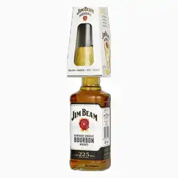 Jim Beam White Bourbon Whiskey with Glass Gift, 70 cl