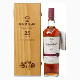 Macallan 25 Year Old Sherry Oak With Wooden Original Box