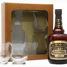 Bowmore 12 Year Old & 2 Glasses Bot.1980s