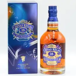 Chivas Regal 18 Year Old Scotch Whisky Gold Signature Manchester United