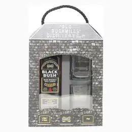 Bushmills Black Bush Whiskey Glass Gift Pack, 70 cl