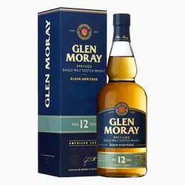 Glen Moray 12 Year Old Elgin Heritage Speyside Single Malt Scotch Whisky 70cl