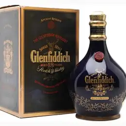 Glenfiddich 18 Year Old Ancient Reserve Blue Spode Decanter