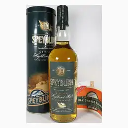Speyburn 10 Year Old from 1990s in Presentation Tin with Finest Smoked Salmon Advert 