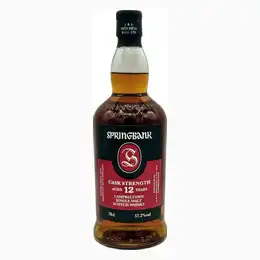 SPRINGBANK 12 Year Old Cask Strength  Campbeltown Single Malt Scotch Whisky 70cl 57.2%