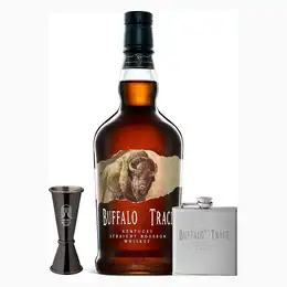 Buffalo Trace Kentucky Straight Bourbon With Hip Flask and Jigger Next Day Delivery