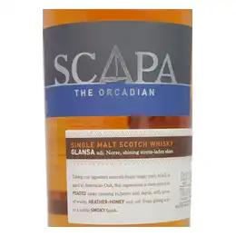 Scapa Glansa, Single Malt Whisky, 70cl