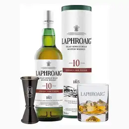 Laphroaig 10 Year Old Sherry Oak Finish Whisky With Free Glass