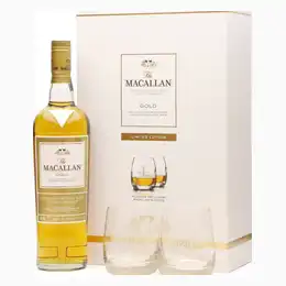 Macallan Gold 1824 Series Limited Edition Gift Set With Glasses 70cl