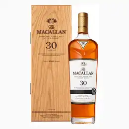 Bottle Of Macallan 30 Year Old Sherry Oak 2022 Release Whisky With Wooden Gift Box