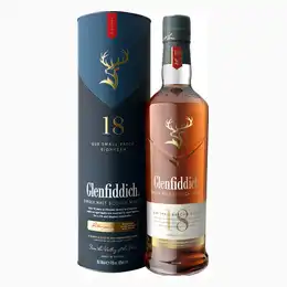 Bottle Of Glenfiddich 18 Year Old Single Malt Scotch Whisky Gift Boxed