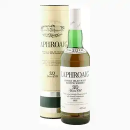 Laphroaig 10 Year Old, Pre-Warrant Eighties Bottling with Tube