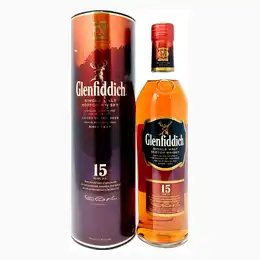 Glenfiddich 15 Year Old Single Malt Scotch Whisky, 70cl, 40% ABV