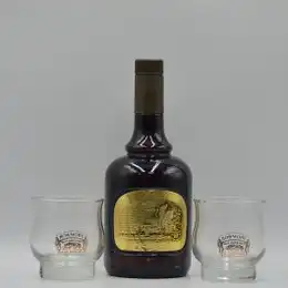 Bowmore 12 Year Old Islay Whisky Dumpy & 2 Glasses 1980s 75cl