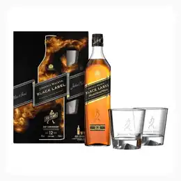 Johnnie Walker Black Label 12 Year Old Gift Pack with 2 Glasses