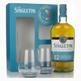 Singleton of Dufftown 12 Year Old Gift Pack with 2x Glasses  Whisky 70cl