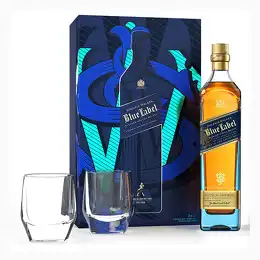 Johnnie Walker Blue Label Gift Pack & 2 Glasses 2021 Edition