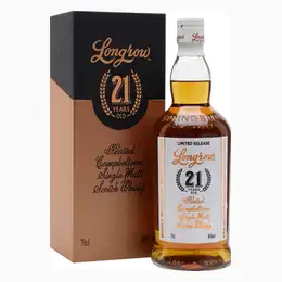 LONGROW 21 Year Old  Peated Campbeltown Single Malt Scotch Whisky 70cl 46%
