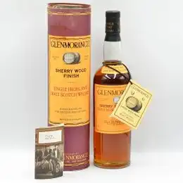 Glenmorangie Highland Whisky Sherry Wood Finish Old Plain Orange Label 1990s