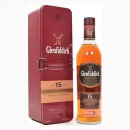 Glenfiddich 15 Year Old Unique Reserve Solera Vat Single Malt Scotch Whisky Gift Tin 70cl