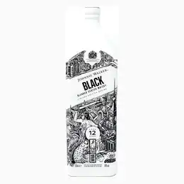Johnnie Walker Black Label 12 Year Old WWA Edition Air Ink Blended Scotch Whisky, 70cl, 40% ABV