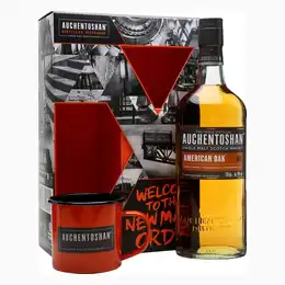 Auchentoshan American Oak Double Mug Gift Pack, 70 cl