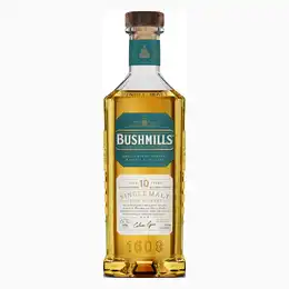 Bushmills 10 Year Old Single Malt Irish Whiskey 70cl Free Bushmills Glass