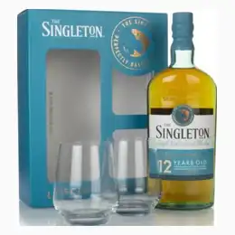 Singleton of Dufftown 12 Year Old Gift Pack with 2x Glasses Whisky 70cl